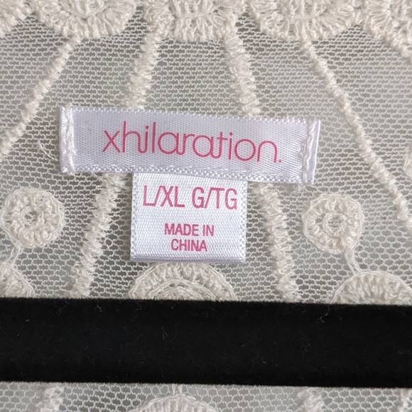 (xhilaration) Cream Boho Lace Top L/XL - Picture 7 of 7